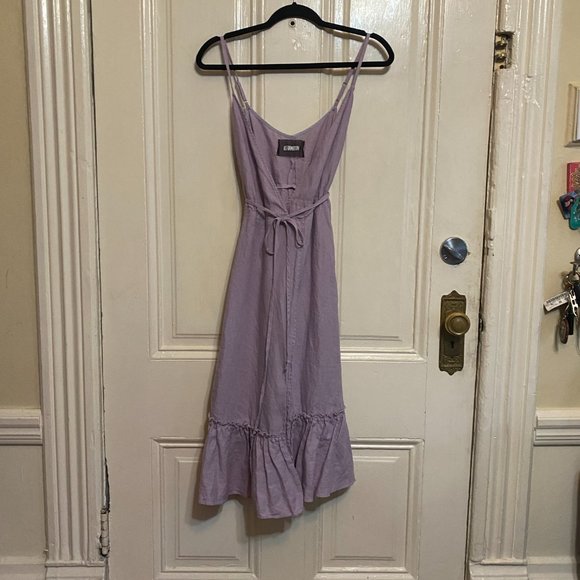 Reformation Fig Lilac Wrap Dress - Picture 4 of 7
